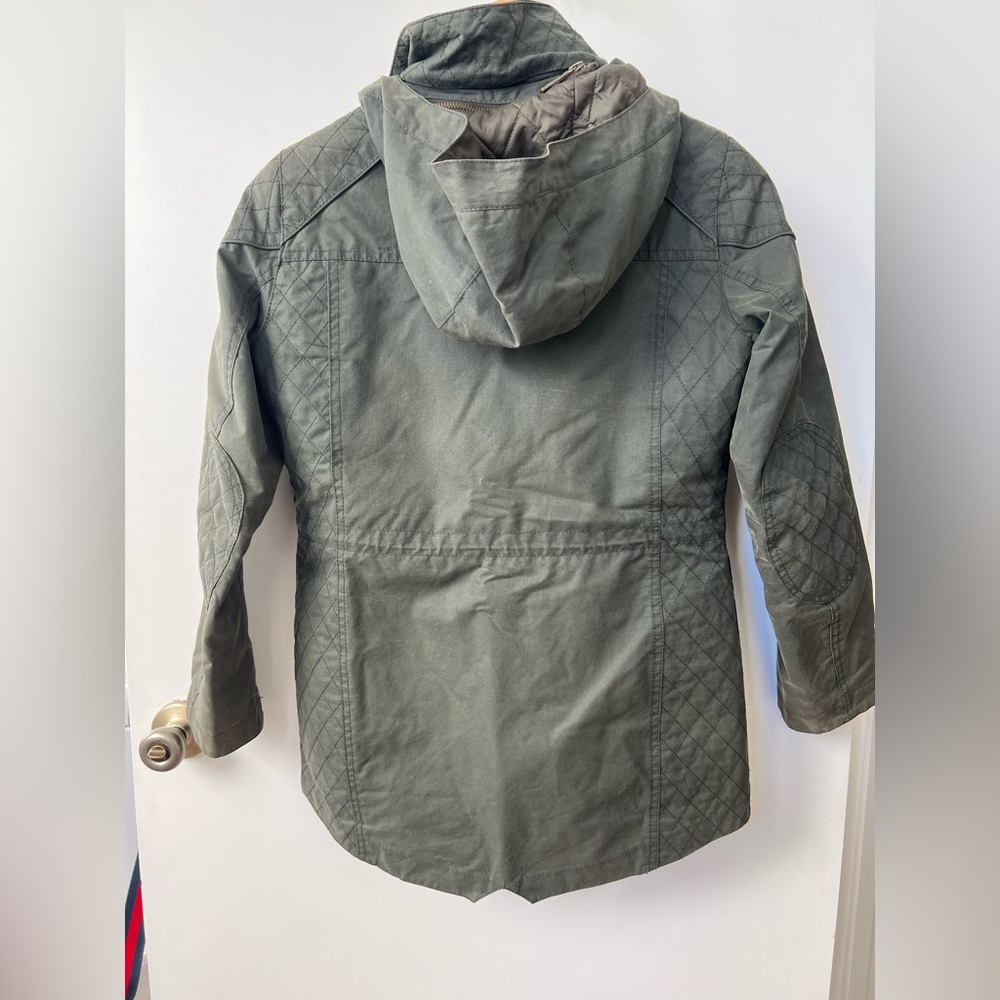 Barbour Parka Waxed Green Hooded Coat Jacket Womens - Picture 15 of 15